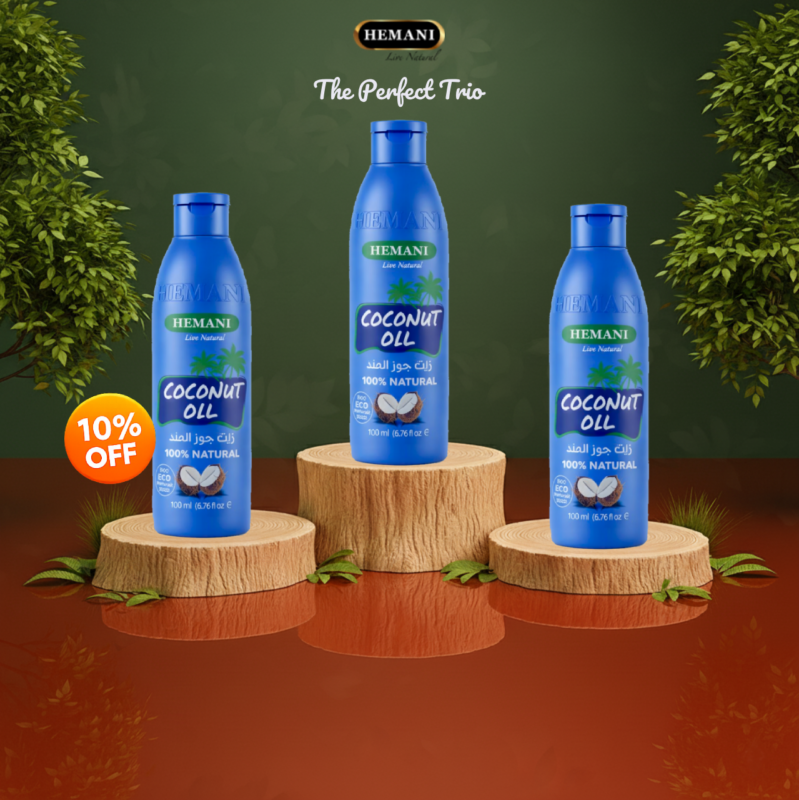 Hemani - Pack Of 3 - Pure Coconut Oil 100ml (Blue)