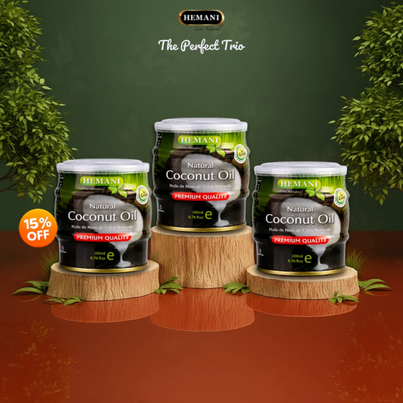 Hemani - Pack Of 3 - Natural Coconut Oil 200ml
